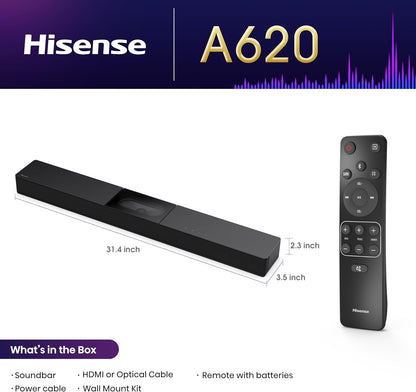 Hisense A620 2.1ch Sound Bar Built-in Subwoofer