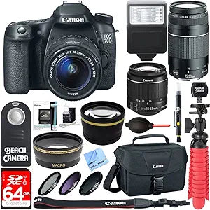 Canon E12CNEOS70DLENSX2 EOS 70D DSLR Camera Bundle