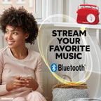 Magnavox 41818-RD Retro Bluetooth Dual Alarm Clock Radio