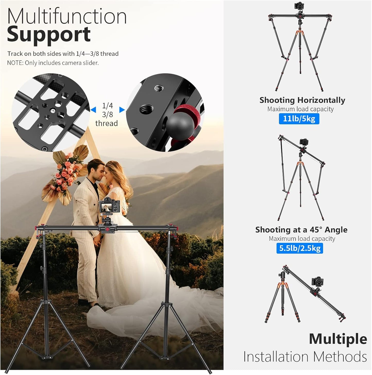 Neewer ER1-80 31.5" Motorized Camera Slider with App Control