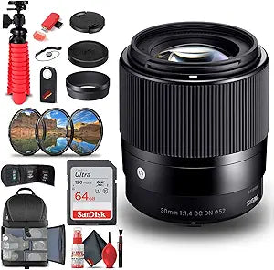 Sigma 302963 30mm f/1.4 Micro Four Thirds Lens Bundle