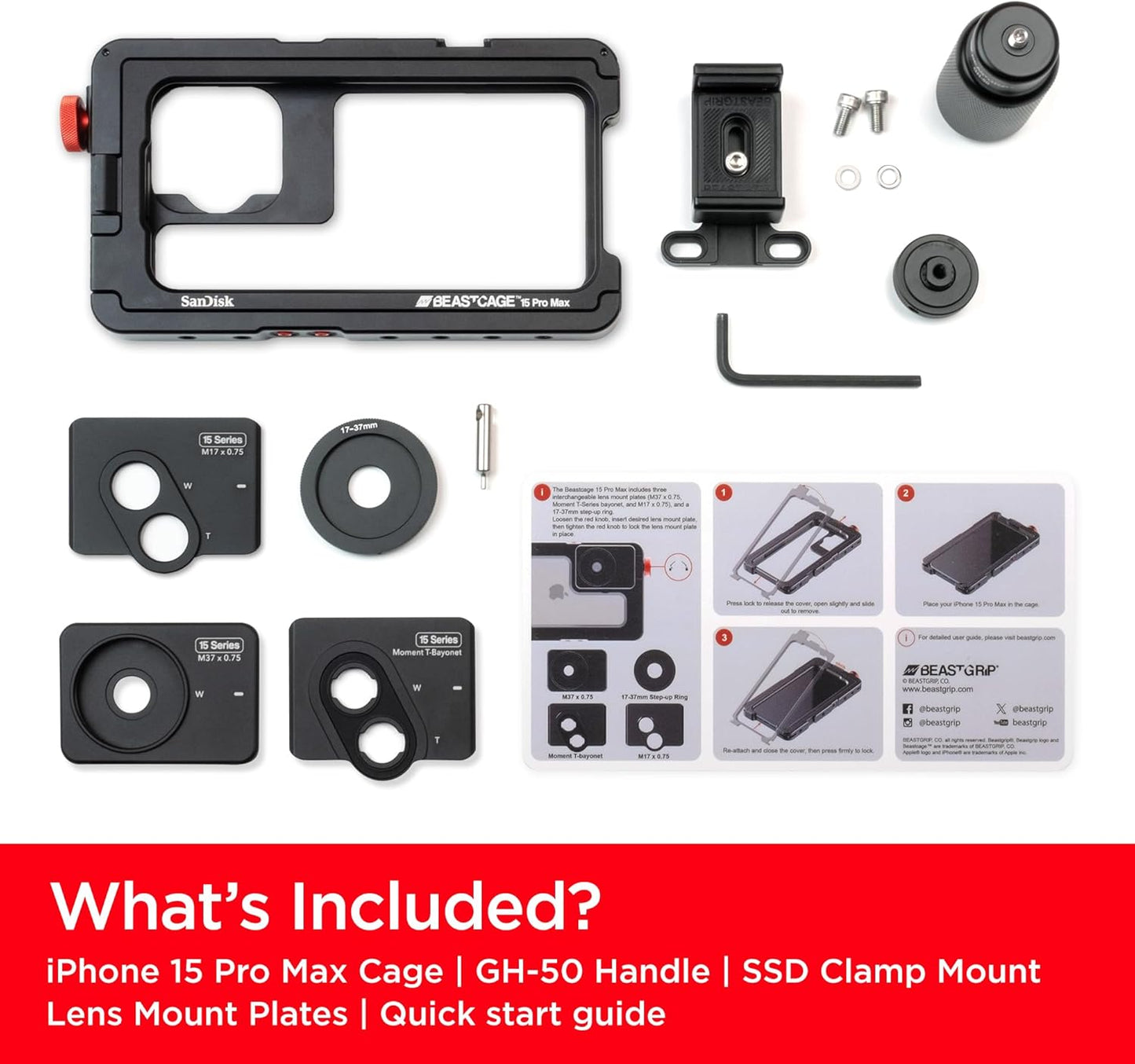 SanDisk SD3WLCC005-000T-WW Beastgrip iPhone 15 Pro Max Creator Kit