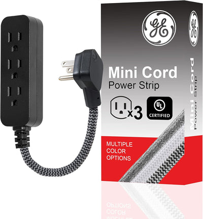 GE 45191 3-Outlet Power Strip with Braided Cord
