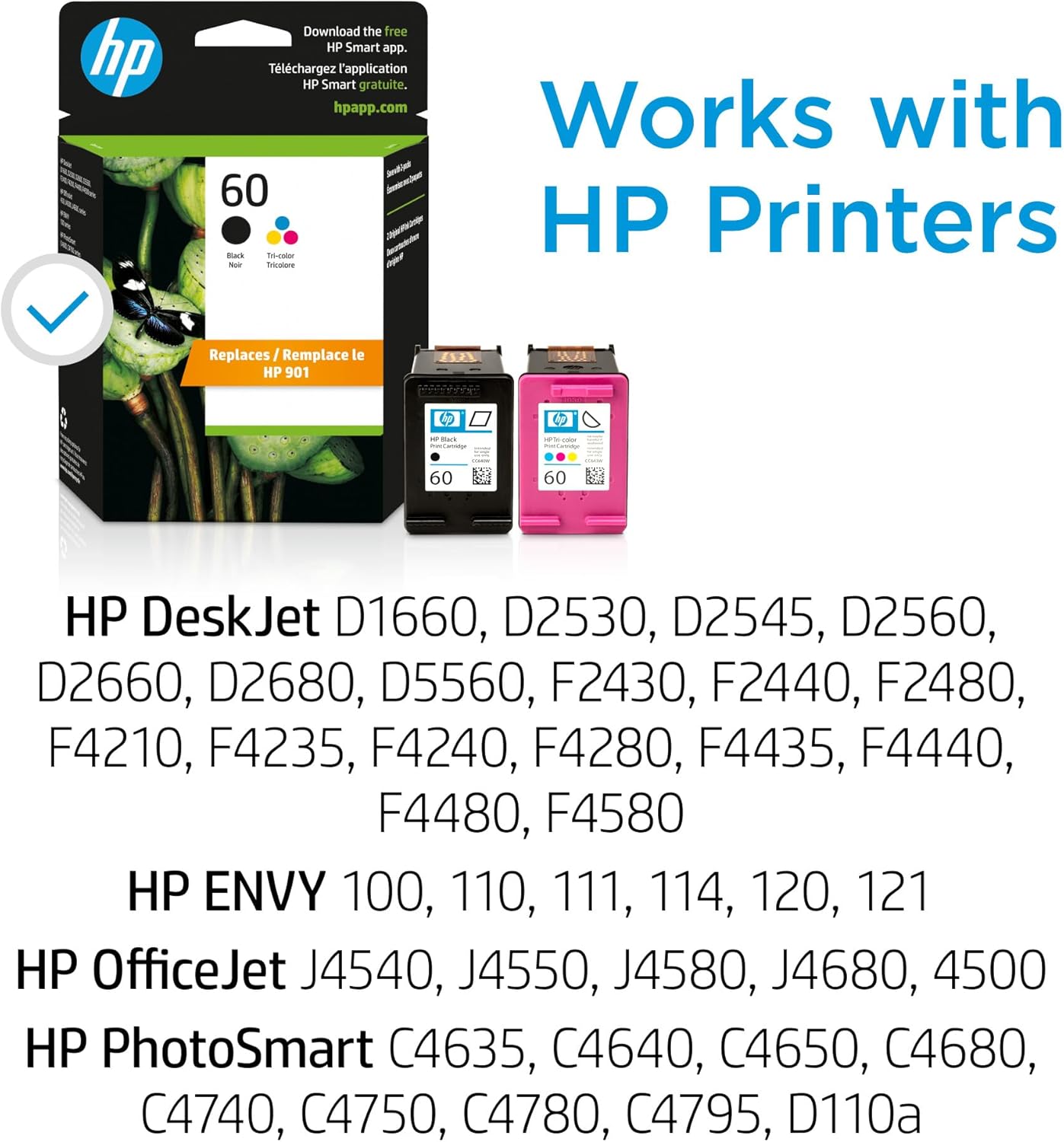 HP N9H63FN 60 Black/Tri-color Ink Cartridge Combo