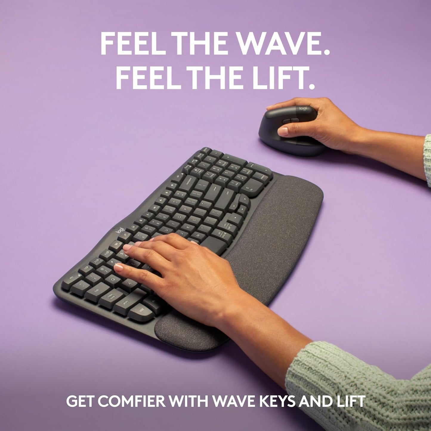 Logitech Wave Keys Ergonomic Keyboard & Lift Mouse Bundle