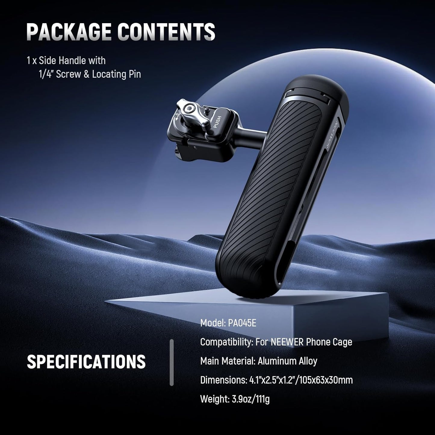 Neewer PA045E Phone Cage Side Handle - Bluetooth Remote Shutter