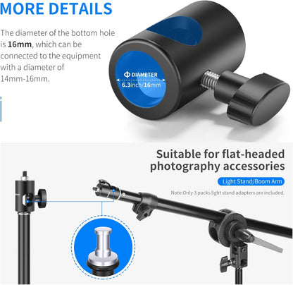 Neewer ST12 Light Stand Adapter: 1/4" Screw, 2-Pack