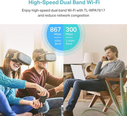 TP-Link TL-WPA7617 AV1000 Powerline AC1200 WiFi Extender