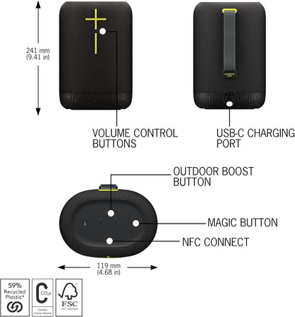 Logitech 984-001862 EPICBOOM Waterproof Bluetooth Speaker (Renewed)