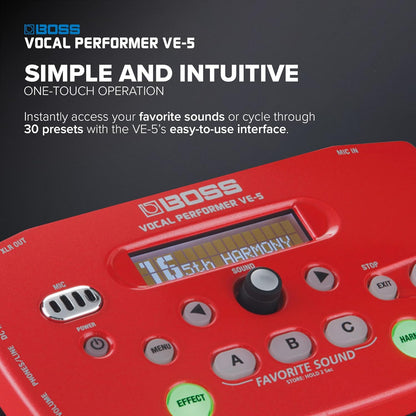 Boss VE5RD VE-5 Vocal Performer Red Effects Pedal