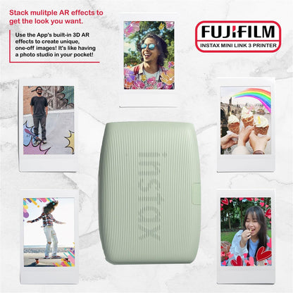 Fujifilm 810146892465 Instax Mini Link 3 Printer Bundle - Film & Case