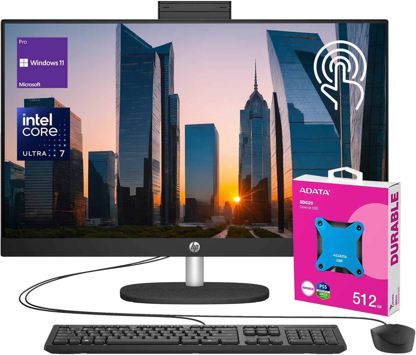 HP TPC-Q095-27 27" Touchscreen All-in-One Desktop Bundle
