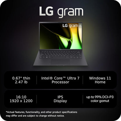 LG 14Z90S-G Gram 14" Lightweight Laptop Intel Ultra 7, 32GB, 1TB SSD