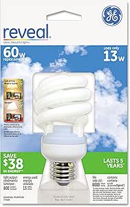 GE 63253 Reveal Spiral CFL 13-Watt Light Bulb