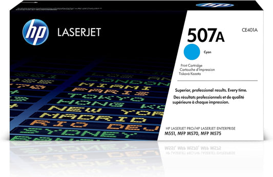 HP CE401A 507A Cyan Toner Cartridge LaserJet Printer