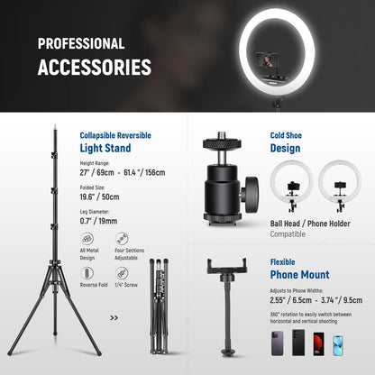 Neewer RP18B Pro 18-inch LED Ring Light Kit