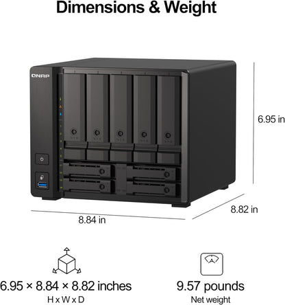 QNAP TS-h973AX-8G 9-Bay QuTS Hero NAS 10GbE