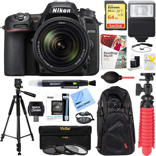 Nikon E3NKD750018140 D7500 DSLR Camera 18-140mm Lens Bundle