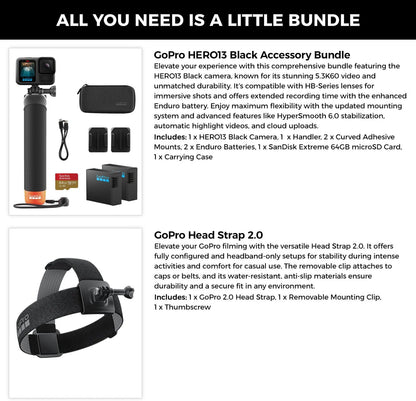 GoPro Hero13 Black Action Camera Accessory Bundle