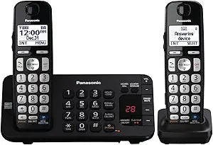 Panasonic KXTGE242B DECT 6.0 Cordless Phone 2-Handset