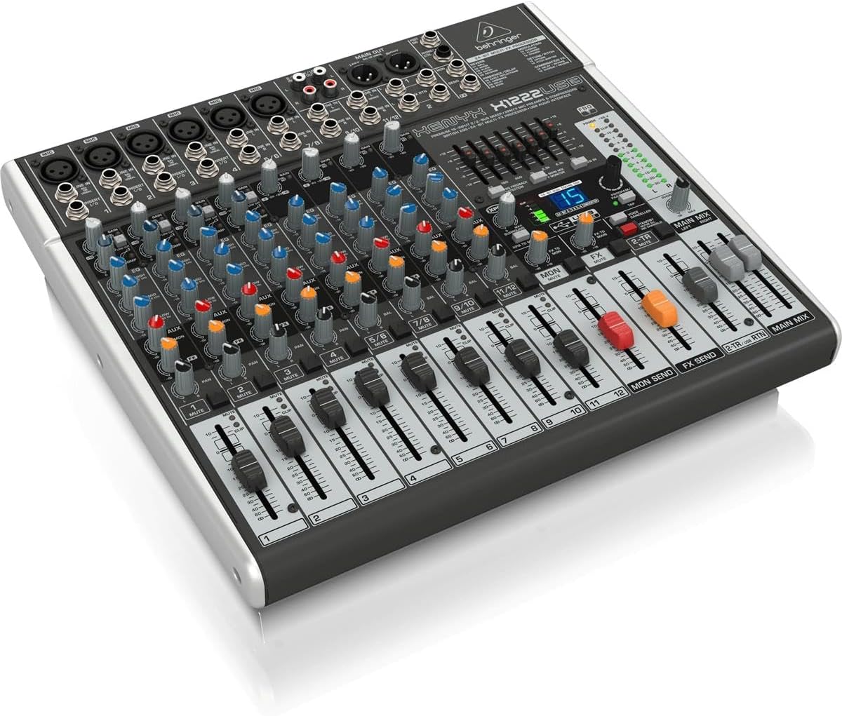 Behringer XENYX X1222USB 12-Input Mixer w/ Mic Cables