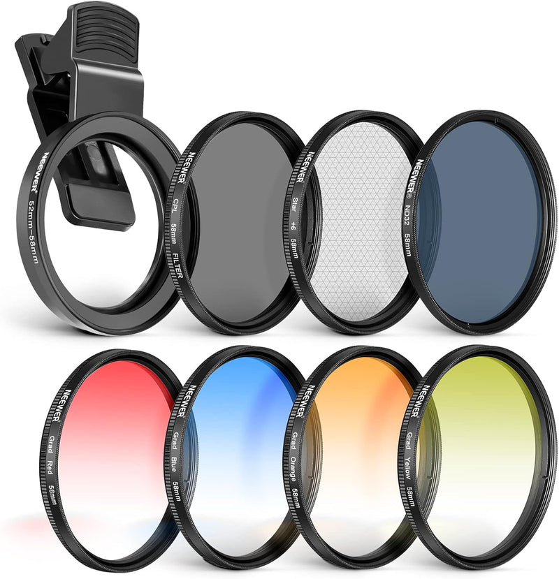 Neewer 10101534 58mm Lens Filter Kit Mobile Phone — main product image