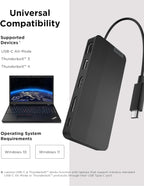 Lenovo 40B90000US USB-C Dual 4K Display Travel Dock