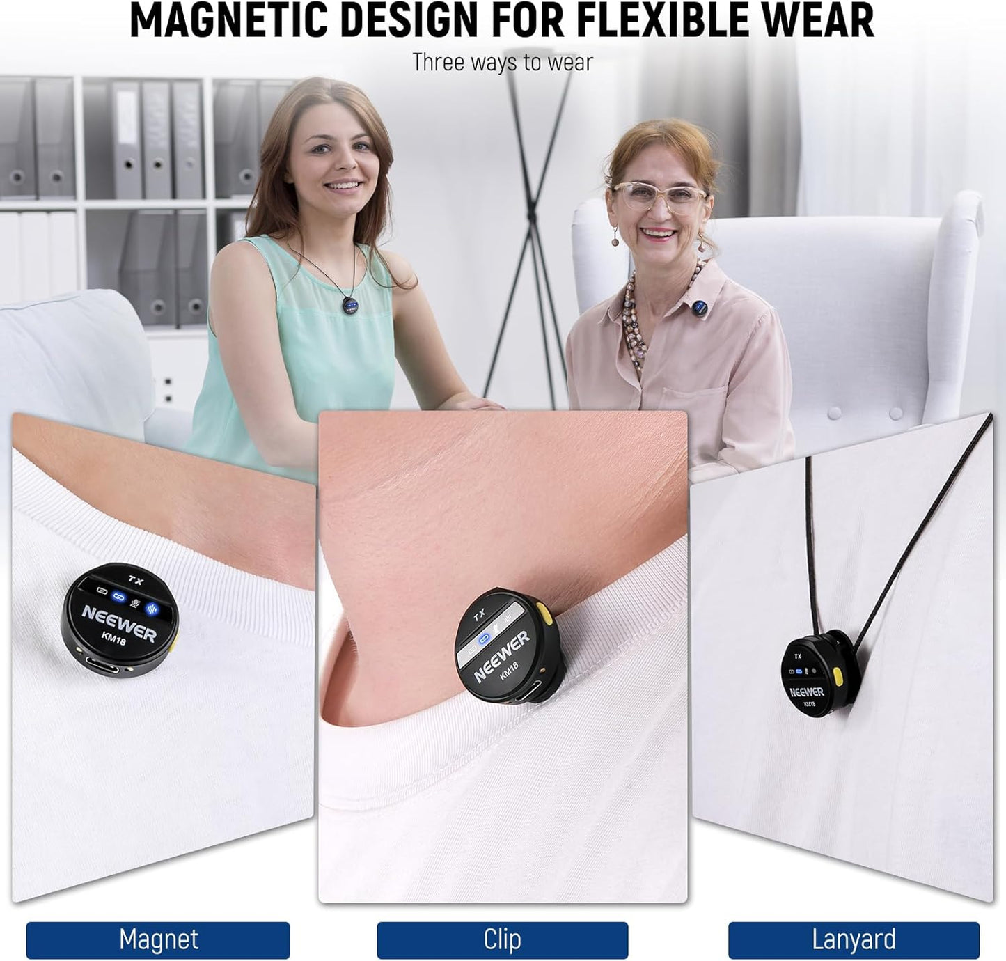 Neewer KM18 USB C Wireless Lavalier Microphone