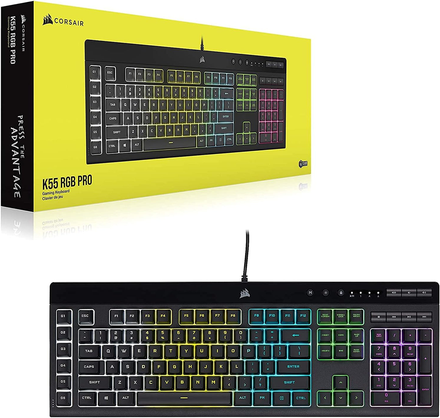 Corsair CH-9226765-NA-cr K55 RGB PRO Gaming Keyboard Renewed
