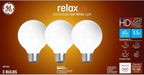 GE 43316 Relax LED 60-Watt Soft White G25 Globe Bulbs - 3 Pack