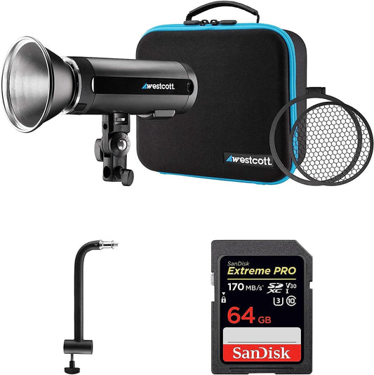 Westcott FJ200 200W Strobe Kit with Arm & SD Card