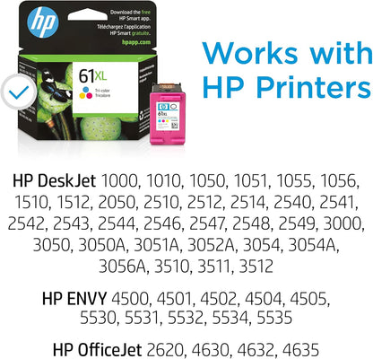 HP CH564WN 61XL Tri-Color High-Yield Ink Cartridge