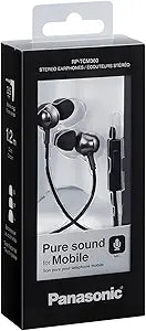 Panasonic RP-TCM360E-K Black In-Ear Earphones with Mic