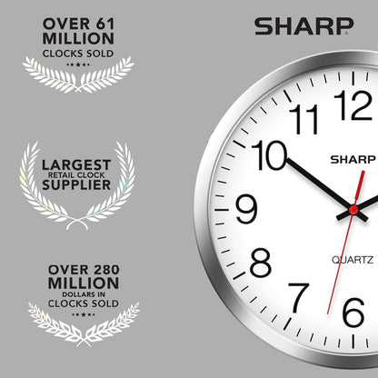 Sharp 12 Inch Silent Quartz Wall Clock