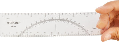 Westcott W-44 6" Transparent Protractor Ruler