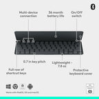 Logitech 920-012867 Keys-to-GO 2 Portable Bluetooth Keyboard Graphite