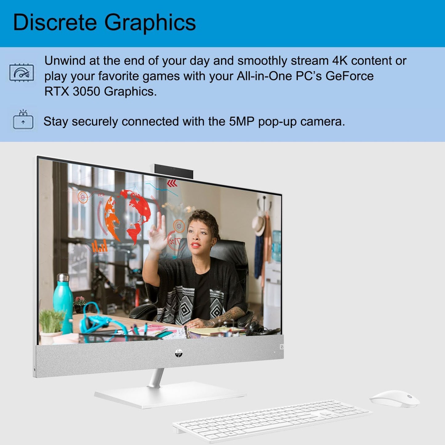 HP TPC-Q087-27 Pavilion 27" Touch All-in-One Desktop RTX 3050