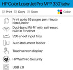HP Color Laserjet Pro MFP 3301sdw Wireless Printer