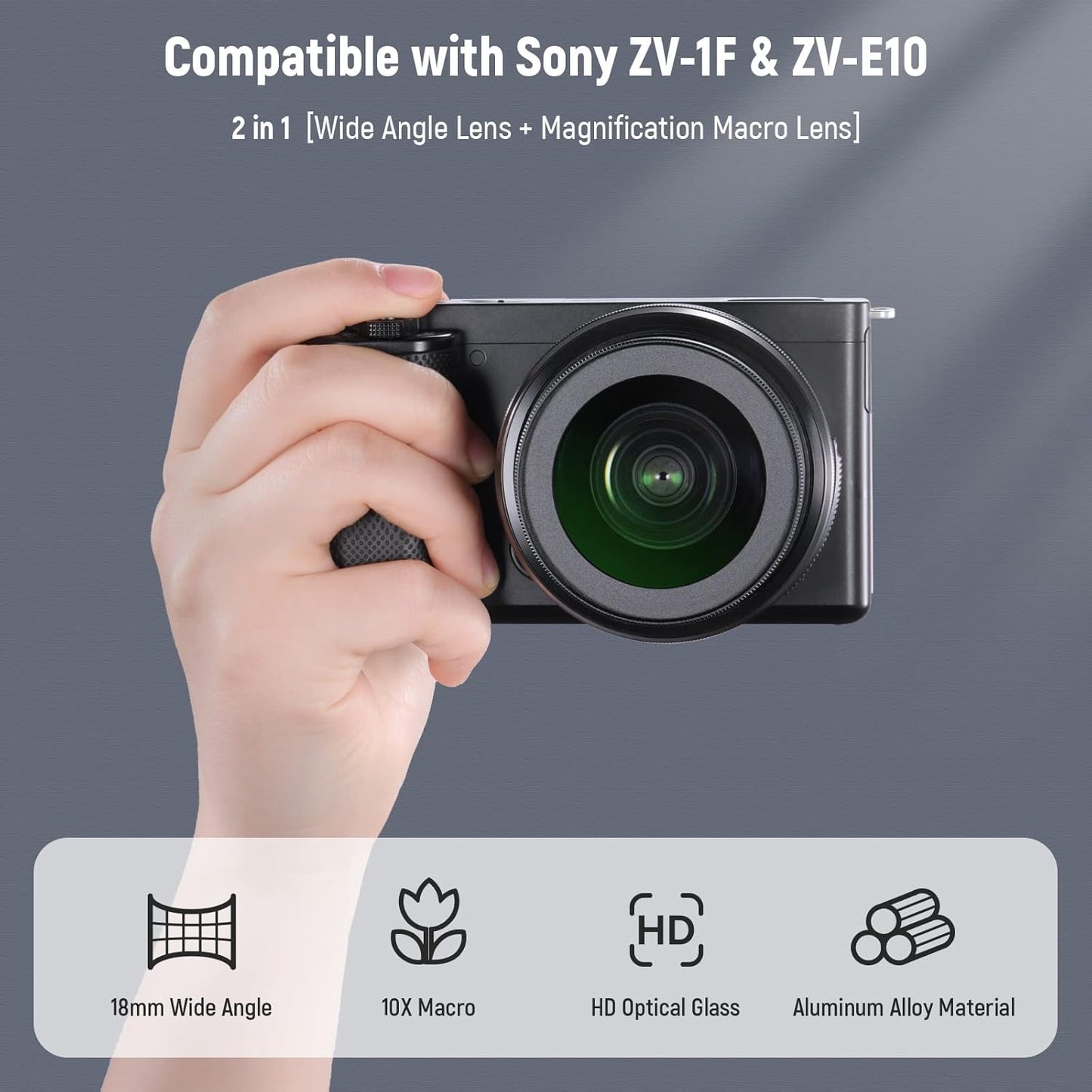 NEEWER LS-30 40.5mm Wide Angle Lens - ZV-1F & ZV-E10