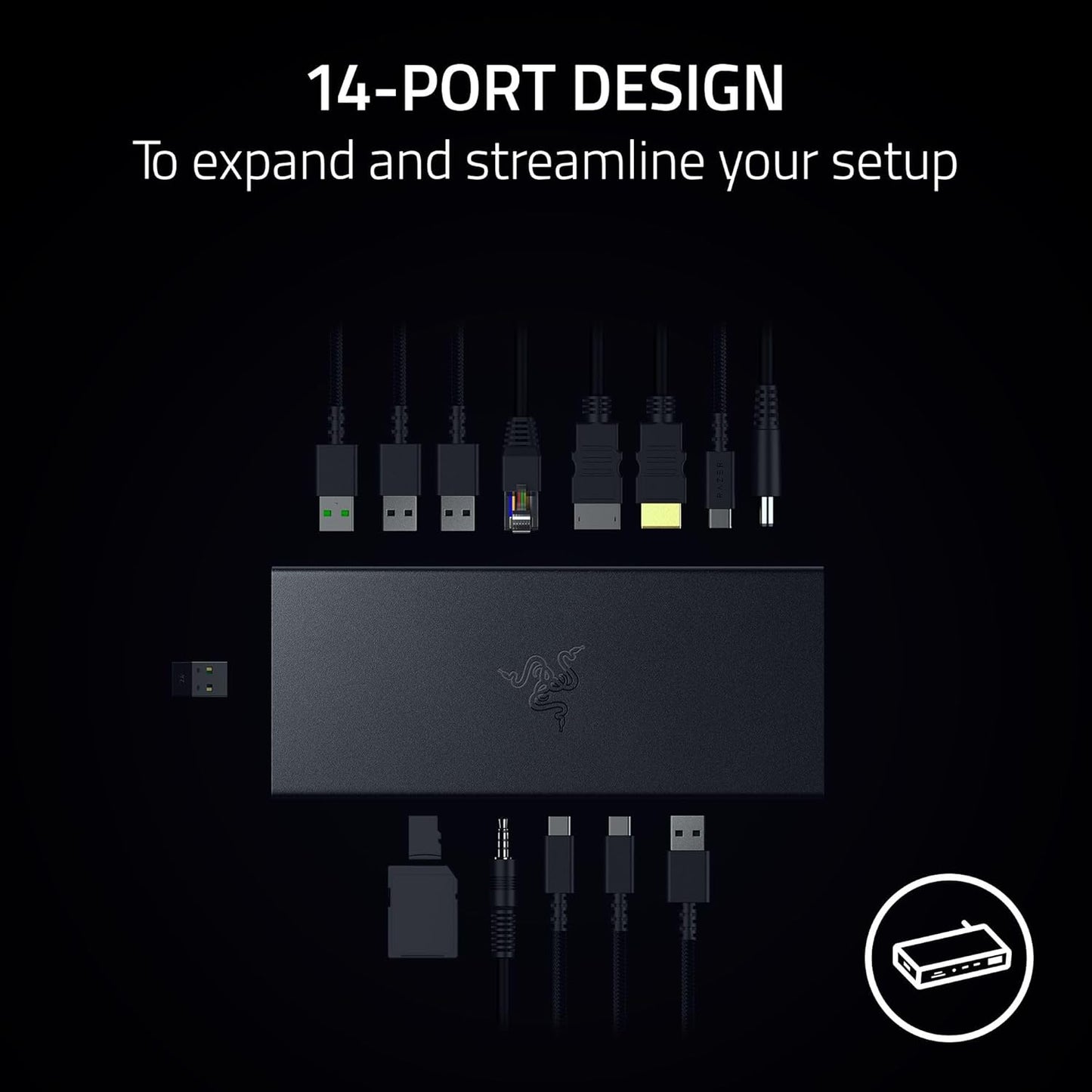 Razer RC21-02280100-R3U1 USB 4 Dock: 14 Ports, Dual 4K 120Hz