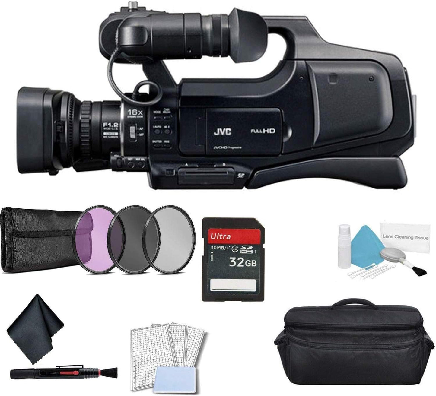 JVC GY-HM70U HD Shoulder Camcorder Bundle - 32GB, Case