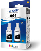 Epson T664120-2P Black Ink Bottle Kit (2 Bottles)