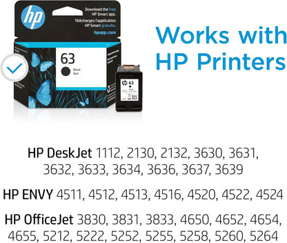 HP F6U62AN#140 63 Black Ink Cartridge Original