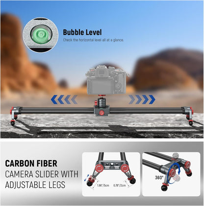 Neewer CS2M 24" Carbon Fiber Camera Slider with Ball Head