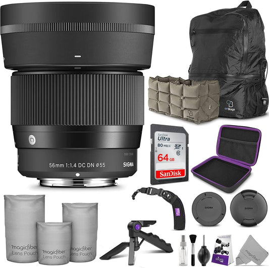 Sigma QM1005 56mm f/1.4 Sony E Lens Bundle