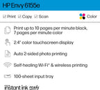 HP 714L5A Envy 6155e Wireless All-in-One Color Inkjet Printer