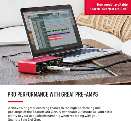 Focusrite Scarlett Solo 3rd Gen USB Audio Interface - Recording Bundle