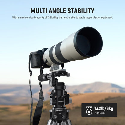 Neewer GM37 3-Way Tripod Head with Leveling Base