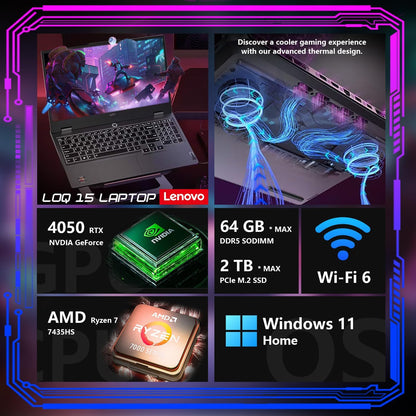 Lenovo LOQ 15ARP9 RTX 4050 Gaming Laptop Bundle