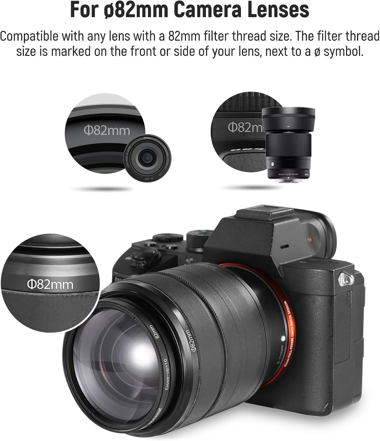 Neewer 10103028 82mm Macro Close-Up Lens Filter Kit